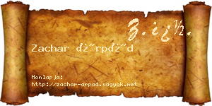 Zachar Árpád névjegykártya